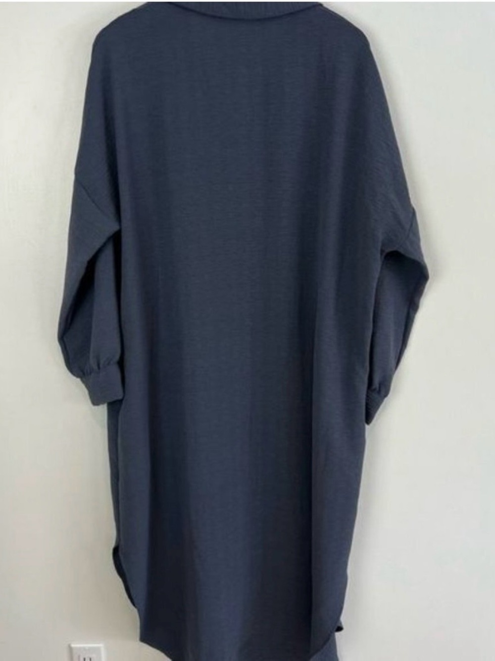 Women’s Relaxed Long Sleeve Dark Blue Shirt Dress